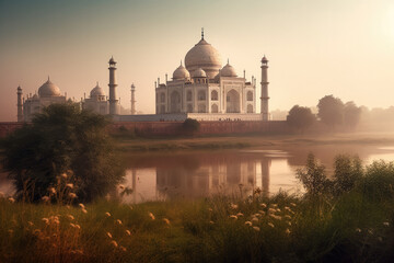 Taj Mahal in sunrise light, Agra, India
