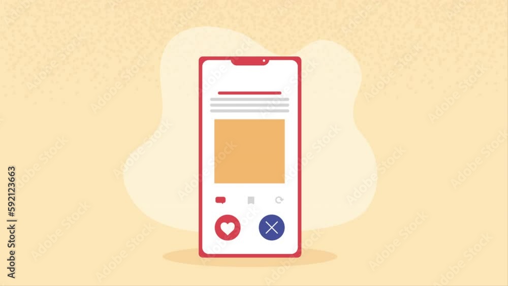 Poster smartphone with folder tech animation