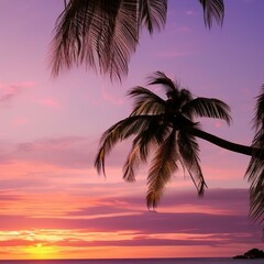 Fototapeta na wymiar Palm Trees on the Beach AI Generated
