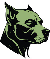 Strong and Loyal Pitbull Dog Vector Illustration