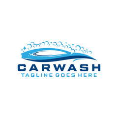 Trendy car wash logo design vector template 