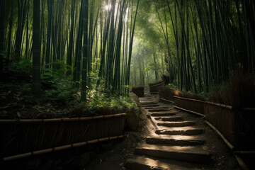 footpath in the bamboo forest