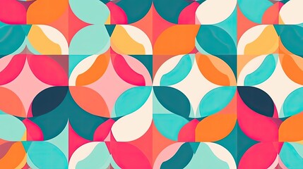 Retro patterns and a bright color scheme for a vibrant feel created with generative AI technology