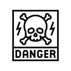 dangerous electricity line icon vector illustration
