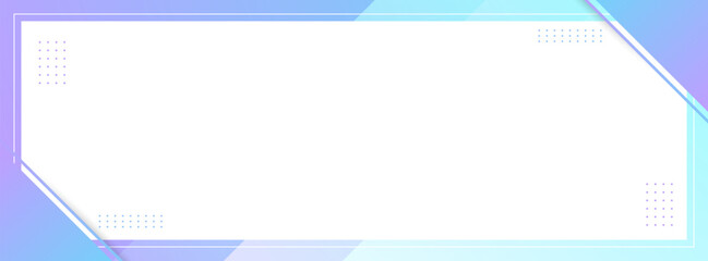 banner background. colorful, gradations of blue and purple. white frame .memphis