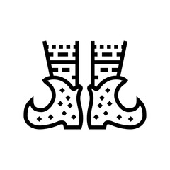 leg elf funny line icon vector illustration