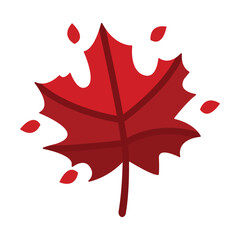 Autumn leaf icon clipart design template isolated