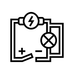 electrical circuit tool work line icon vector illustration