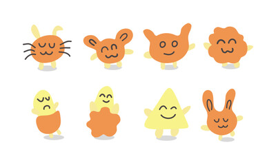 Obraz premium Set animal doodle icon illustration