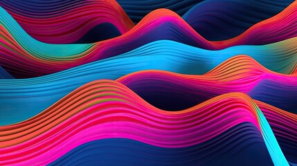 Wavy lines with bright colors and a playful approach created with generative AI technology