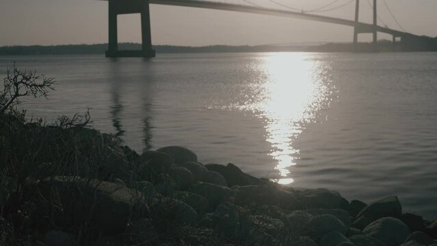 Slow motion of water ripples near Lilleb&aelig;lt. Middelfart, Denmark.
