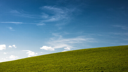 Ireland's green field and blue sky