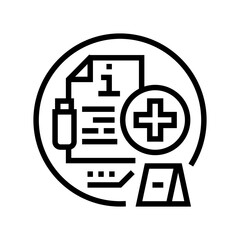 admissible evidence crime line icon vector illustration