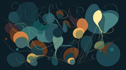 Shapes and a dark color scheme for a calming feel created with generative AI technology