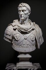 Fototapeta na wymiar ローマ将軍風の大理石の胸像：AI作品 