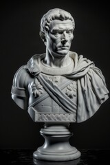 ローマ将軍風の大理石の胸像：AI作品
