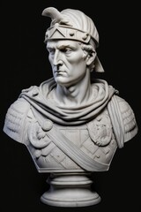 Obraz premium ローマ将軍風の大理石の胸像：AI作品 