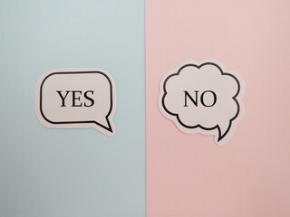 吹き出しにYESとNOの文字