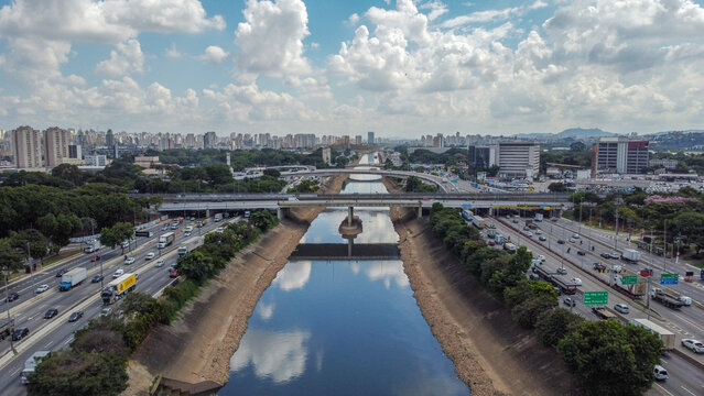 aerial view of the tiete river