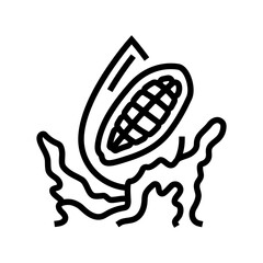 cocoa butter liquid yellow line icon vector illustration