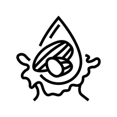 almond oil liquid yellow line icon vector illustration