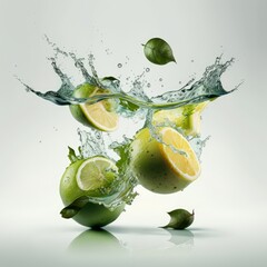 Lemon in water splash