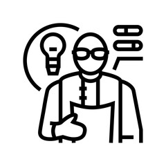 developer scientist worker line icon vector illustration