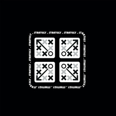 strategy game logo design in black and white color