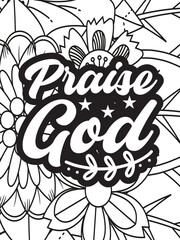 Religious Quotes Coloring pages. Coloring page for adults and kids. Vector Illustration.