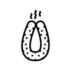 sausage smoked line icon vector illustration