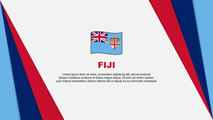 Fiji Flag Abstract Background Design Template. Fiji Independence Day Banner Cartoon Vector Illustration. Fiji Flag
