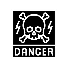 dangerous electricity glyph icon vector illustration