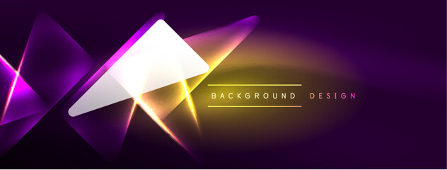 Fototapeta premium Vibrant Geometric Neon Shiny Line Background. A Bold and Stunning Display of Shapes, Lines, Colors, and Glow, Perfect for Futuristic Modern Designs, Hi-tech Presentations, Technology Web Pages
