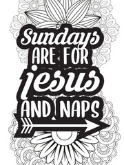 Religious Quotes Coloring pages. Coloring page for adults and kids. Vector Illustration.