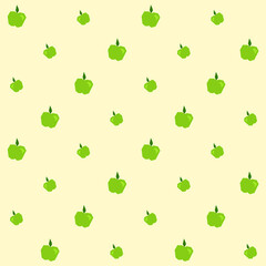 Vector Low Poly Green Apple Seamless Pattern