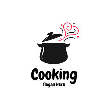 cauldron logo design. vintage retro food concept