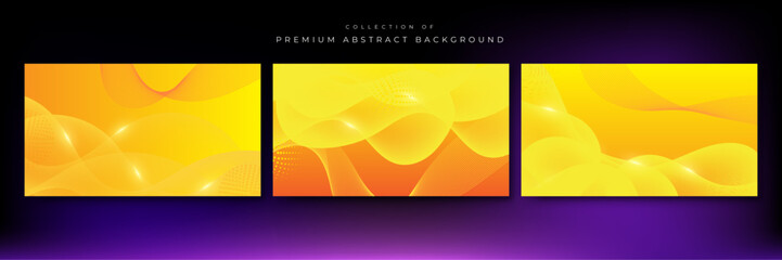 Geometric orange yellow shapes abstract modern technology background design. Vector abstract graphic presentation design banner pattern wallpaper background web template.