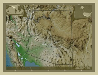 Arizona, United States of America. Wiki. Labelled points of cities