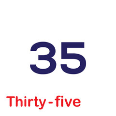 Cardinal number icon vector for children flat illustration