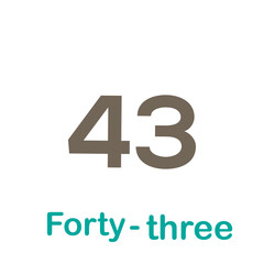 Cardinal number icon vector for children flat illustration