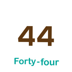 Cardinal number icon vector for children flat illustration