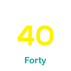 Cardinal number icon vector for children flat illustration