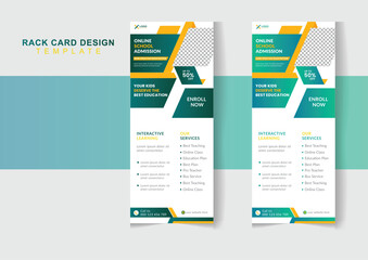 Modern Kids and education admission school dl flyer or rack card design template
