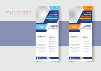 Modern Kids and education admission school dl flyer or rack card design template