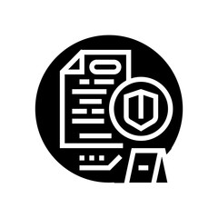 exculpatory evidence crime glyph icon vector illustration