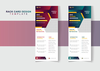 Modern school Education Rack Card Design Template For Kids or Junior School Admission Dl Flyer Design Template