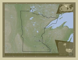 Minnesota, United States of America. Wiki. Labelled points of cities