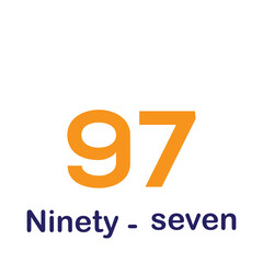 Cardinal number icon vector for children flat illustration