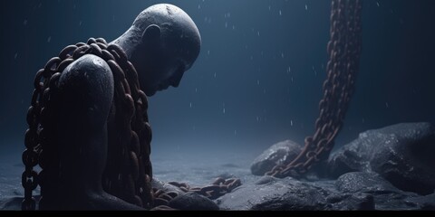 Bound Titan - The Chained Prometheus and Zeus' Wrath. Gen AI