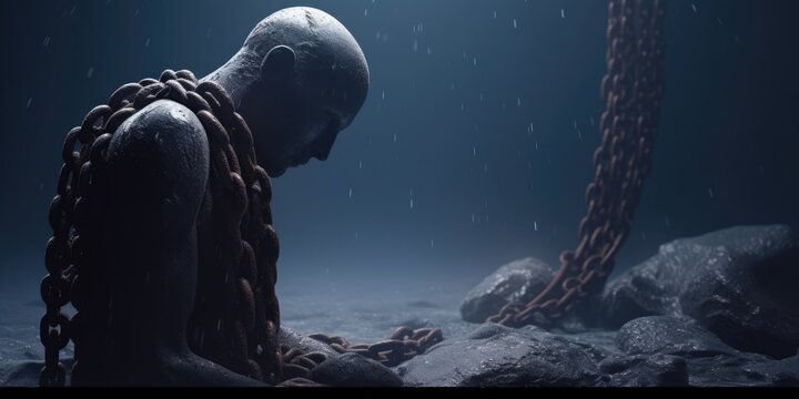 Bound Titan - The Chained Prometheus and Zeus' Wrath. Gen AI